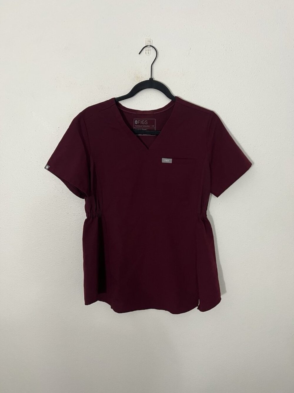 Figs Maternity Scrub Top Burgundy Maroon Size XS